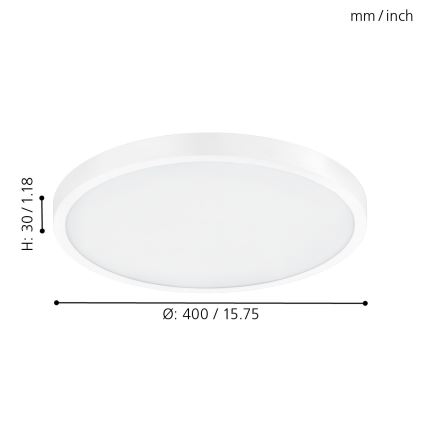 Eglo - LED stropno svetilo LED/25W/230V, belo, okroglo, 2500 lm, premer 40 cm