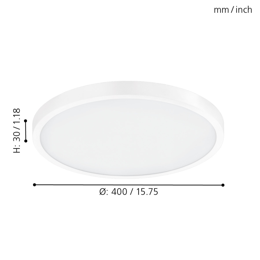 Eglo - LED stropno svetilo LED/25W/230V, belo, okroglo, 2500 lm, premer 40 cm