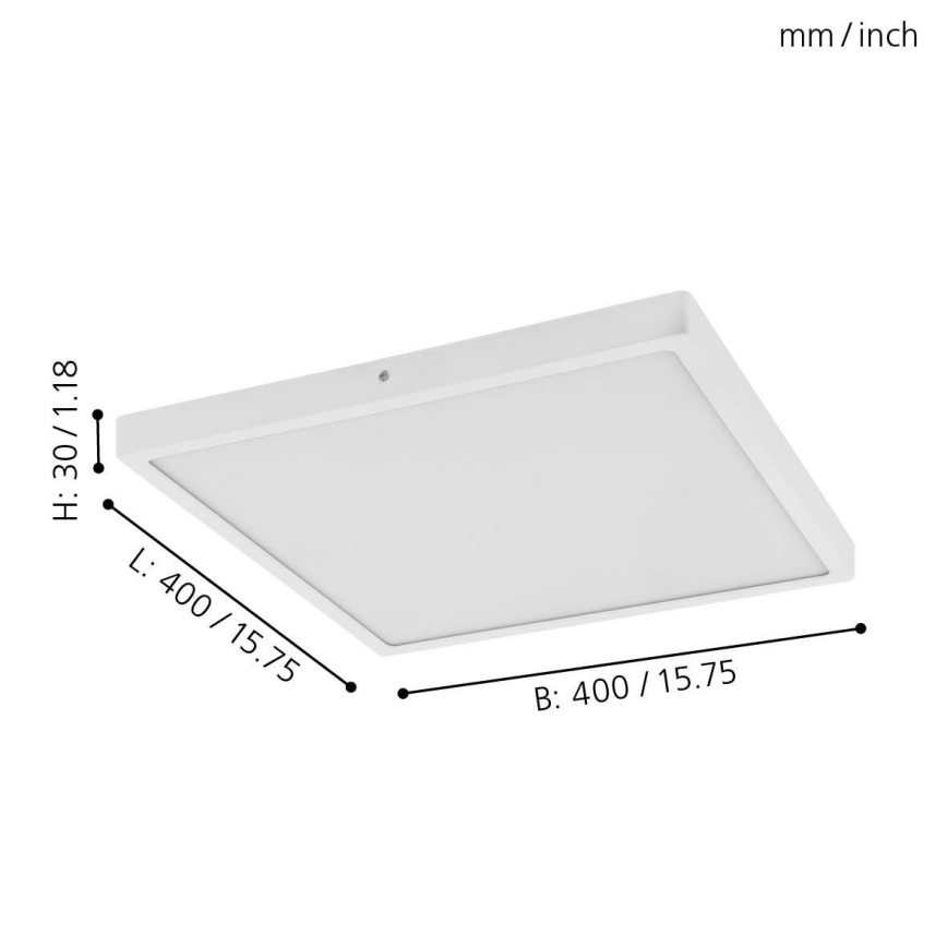 Eglo - LED Stropna svetilka 1xLED/25W/230V bela kvadratna 2500 lm