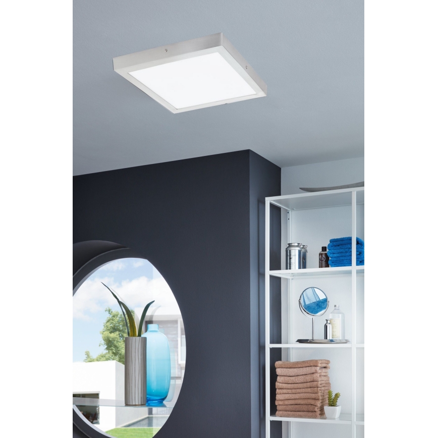 Eglo - LED Stropna svetilka 1xLED/25W/230V srebrna kvadratna