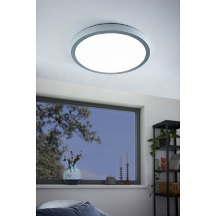 Eglo - LED Stropna svetilka 1xLED/25W/230V srebrna okrogla 4000K