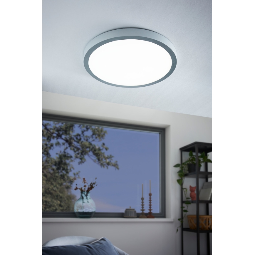 Eglo - LED Stropna svetilka 1xLED/25W/230V srebrna okrogla 4000K