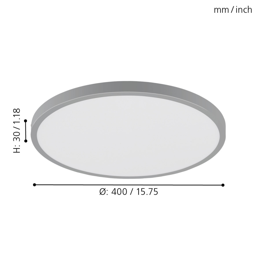 Eglo - LED Stropna svetilka 1xLED/25W/230V srebrna okrogla 4000K