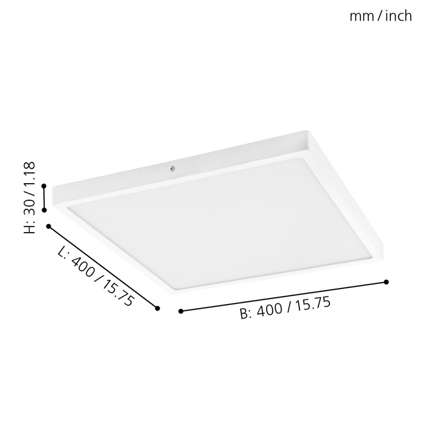 Eglo - LED Stropna svetilka 1xLED/25W/230V bela kvadratna 4000K