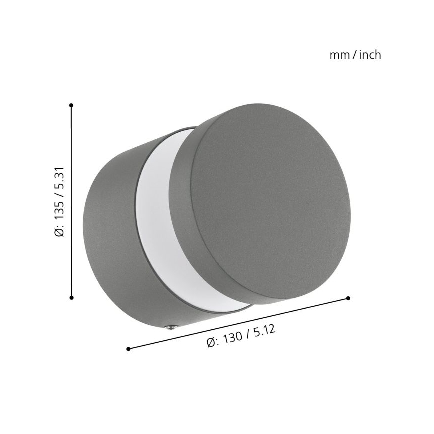 Eglo 97301 - LED zunanja stenska svetilka MELZO LED/11W/230V siva IP65