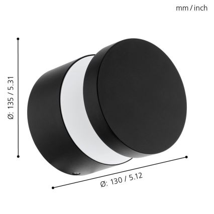 Eglo - LED Zunanje stensko svetilo LED/11W/230V črno IP44