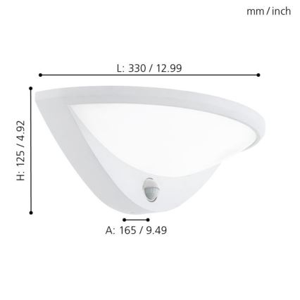 Eglo 97311 - LED zunanja svetilka s senzorjem BELCREDA 1xLED/9,3W/230V IP44