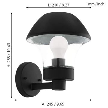 Eglo 97446 - LED Zatemnitvena zunanja stenska svetilka VERLUCCA-C 1xE27/9W/230V IP44 Bluetooth