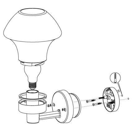 Eglo 97446 - LED Zatemnitvena zunanja stenska svetilka VERLUCCA-C 1xE27/9W/230V IP44 Bluetooth