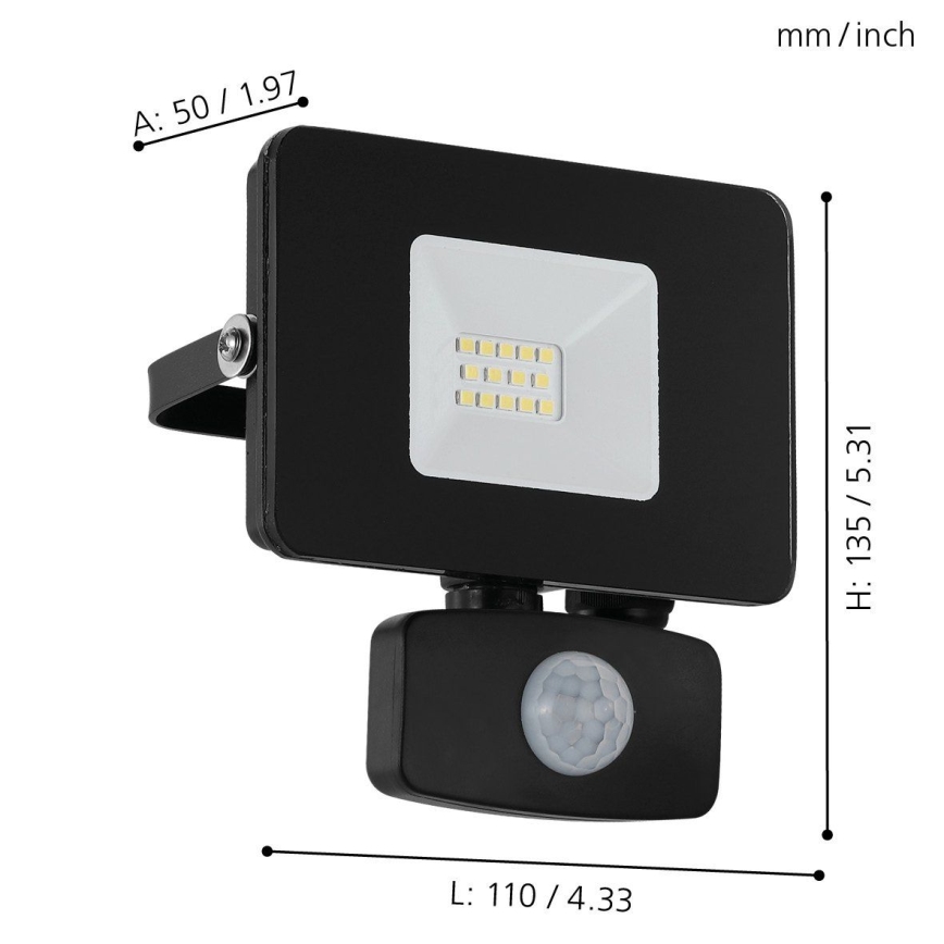 Eglo - LED Reflektor s senzorjem LED/10W/230V IP44