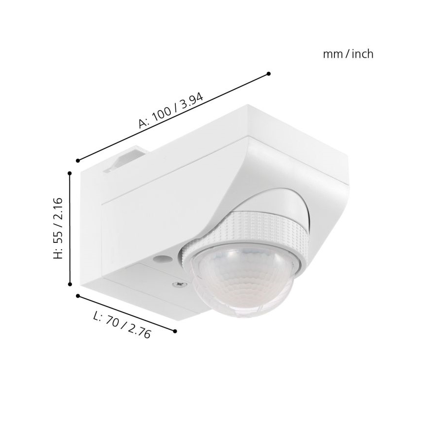 Eglo - Zunanji senzor gibanja 1m bel IP44