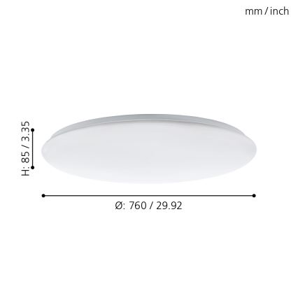 Eglo - LED Zatemnitvena stropna svetilka LED/60W/230V + Daljinski upravljalnik