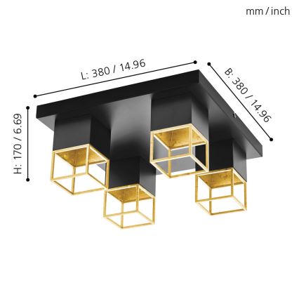 Eglo 97731 - LED Nadgradni lestenec MONTEBALDO 4xGU10/5W/230V