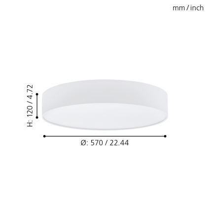 Eglo - LED Zatemnitvena stropna svetilka LED/40W/230V + Daljinski upravljalnik