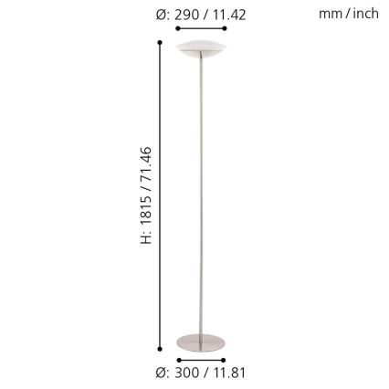 Eglo 97814 - LED RGB zatemnjiva talna svetilka FRATTINA-C 1xLED/18W/230V