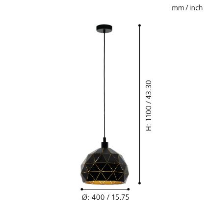 Eglo - Lestenec na vrvici 1xE27/60W/230V