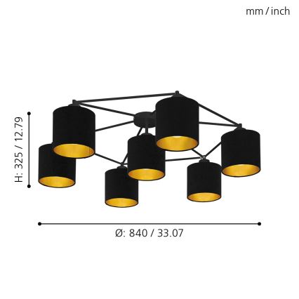 Eglo - Nadgradni lestenec 7xE27/40W/230V