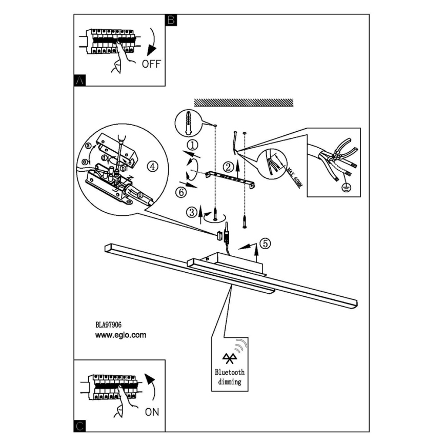 Eglo - LED RGB zatemljiv pritrjen stropni lestenec FRAIOLI-C LED/34W/230V
