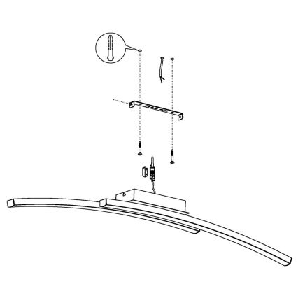 Eglo 97909 - LED RGB zatemljiv pritrjen stropni lestenec FRAIOLI-C 2xLED/17W/230V