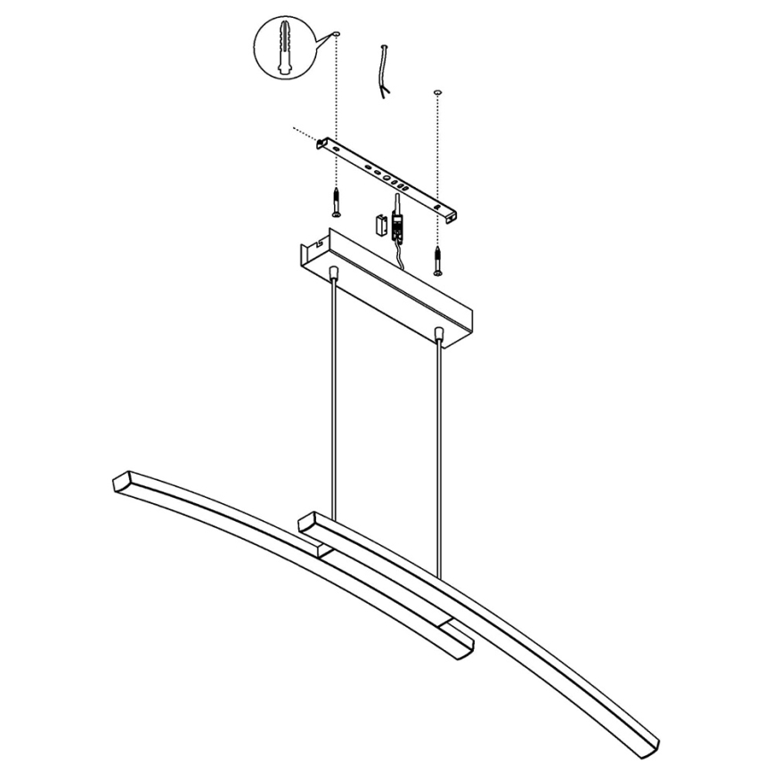 Eglo 97911 - LED RGB Zatemljiv lestenec na kablu FRAIOLI-C 2xLED/17W/230V