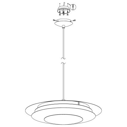 Eglo 98043 - LED RGBW Zatemnitveni lestenec na vrvici MONEVA LED/18W/230V