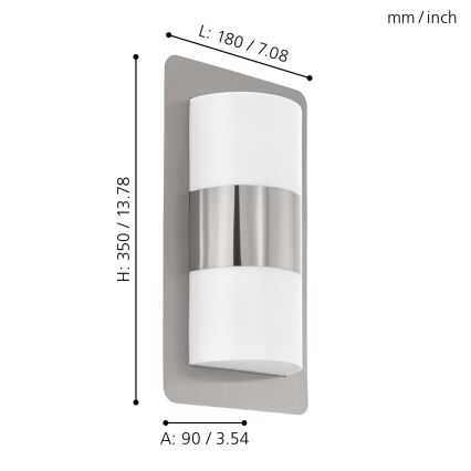 Eglo - Zunanja svetilka 2xE27/10W/230V IP4mat krom