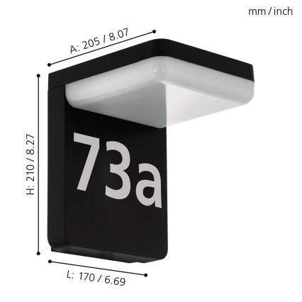 Eglo - LED Hišna številka LED/11W/230V IP44