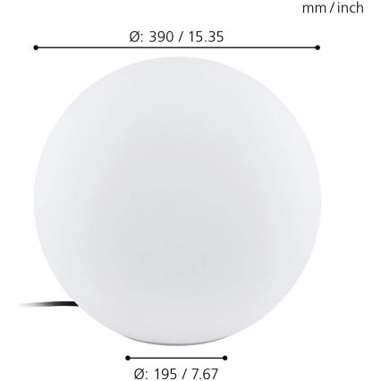 Eglo 98106 - LED RGBW Zunanja talna svetilka MONTEROLO-C 1xLED/9W/230V IP65 ø390