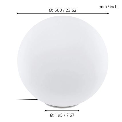 Eglo 98108 - LED RGBW zunanja svetilka MONTEROLO-C, LED 9 W, 230 V, IP65, premer 600 mm