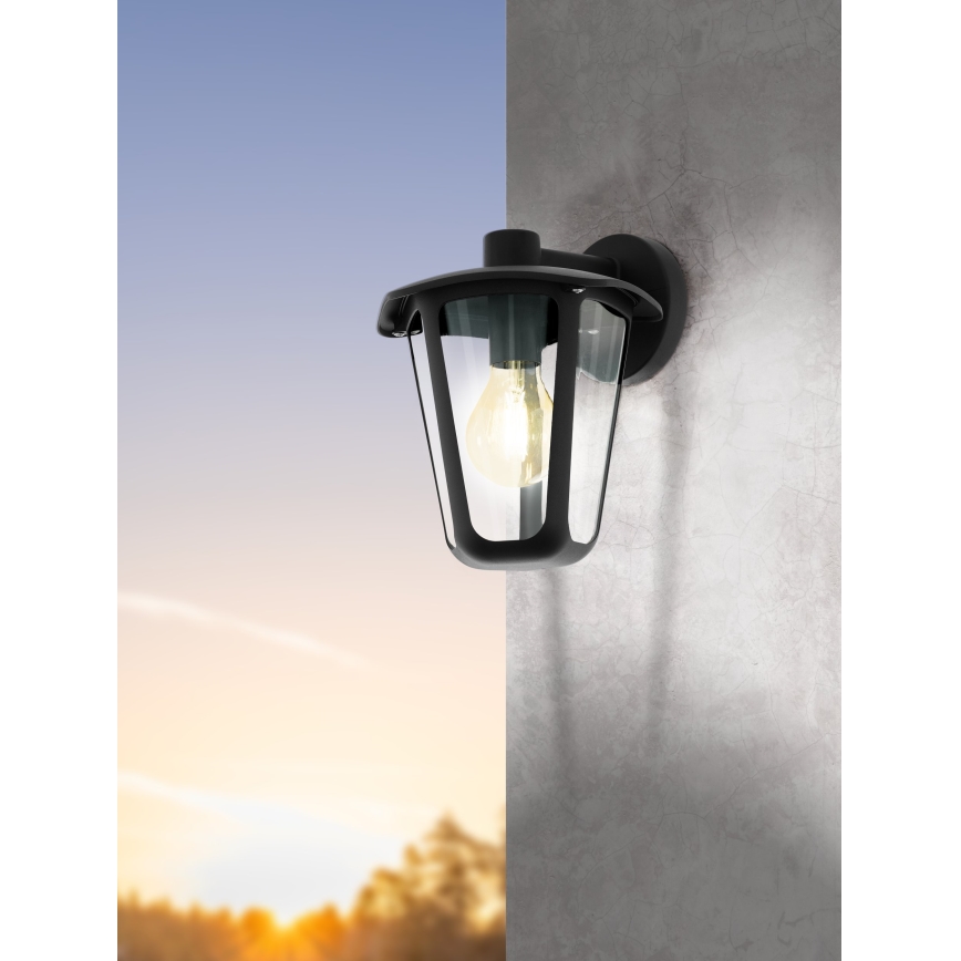 Eglo - Zunanja stenska svetilka 1xE27/60W/230V IP4črna