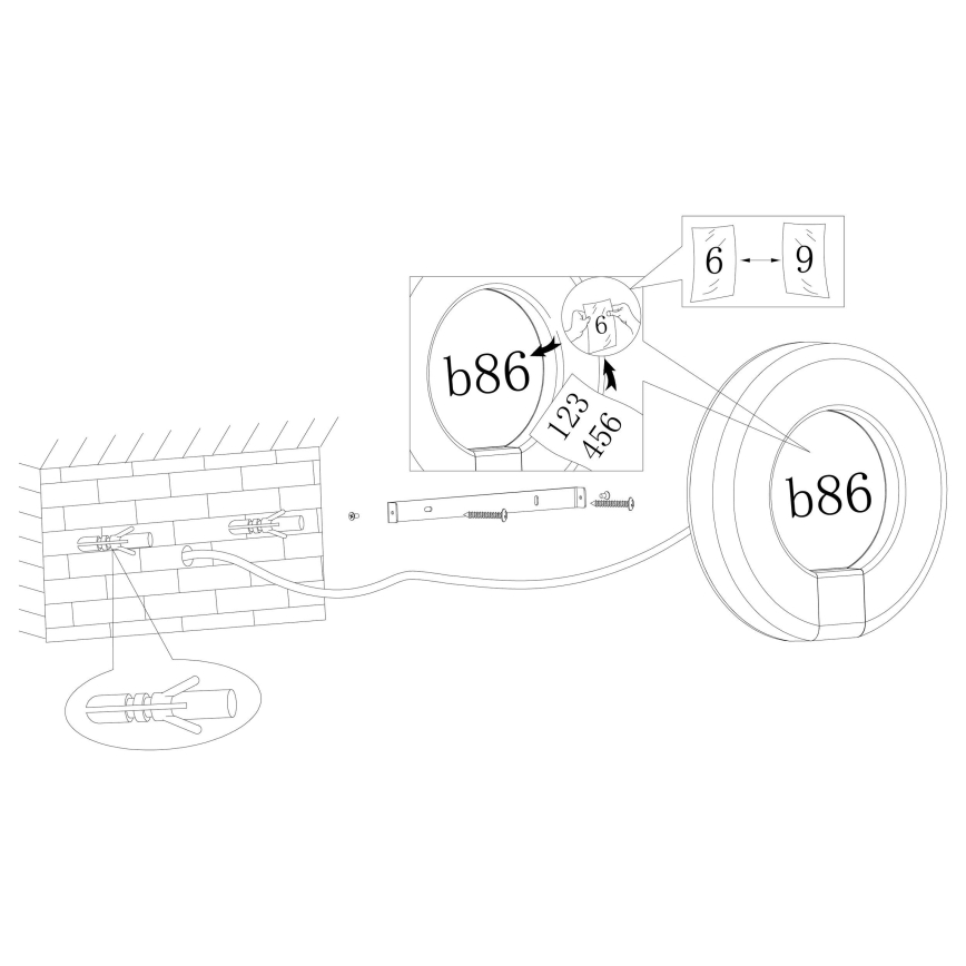 Eglo - LED Hišna številka LED/15W/230V IP44