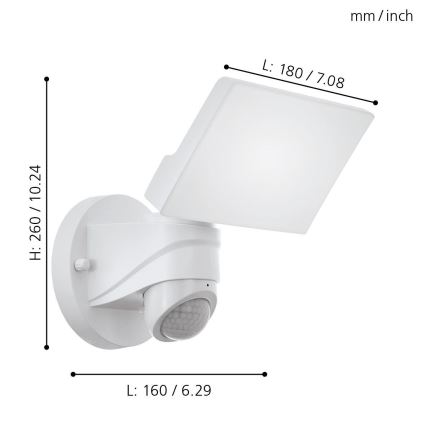 Eglo - LED Zunanja svetilka s senzorjem LED/15W/230V IP44