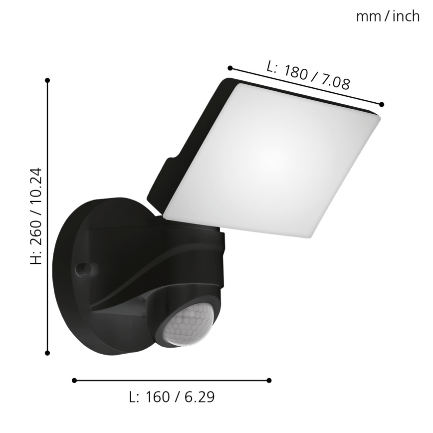 Eglo - LED Zunanja svetilka s senzorjem LED/15W/230V IP44