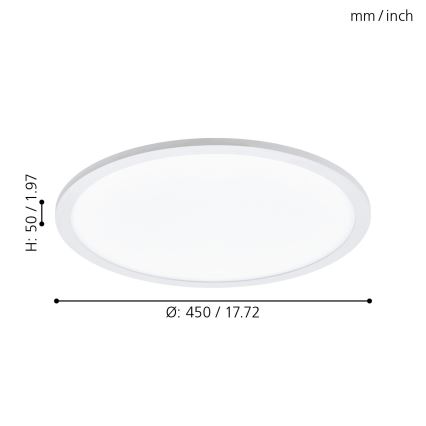Eglo - LED Zatemnitvena stropna svetilka LED/19,5W/230V + Daljinski upravljalnik