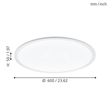 Eglo - LED Zatemnitvena stropna svetilka LED/30W/230V + Daljinski upravljalnik