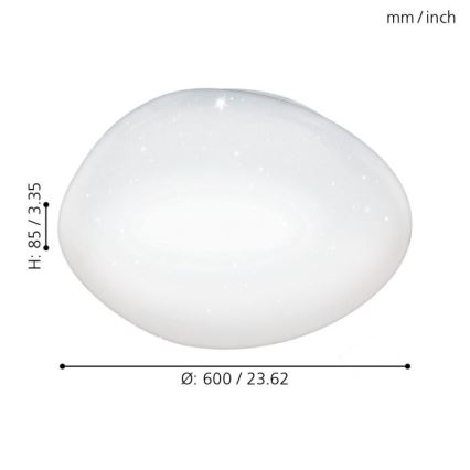 Eglo - LED Zatemnitvena stropna svetilka LED/36W/230V + Daljinski upravljalnik