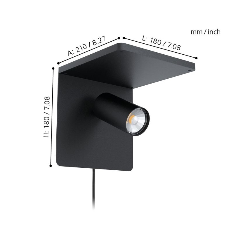 Eglo - LED Stenska svetilka 1xGU10/5W/230V
