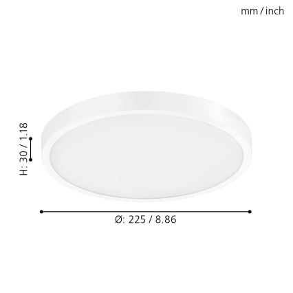Eglo - Zatemnjiva LED stropna svetilka LED/14W/230V z daljinskim upravljalnikom, premer 22,5 cm