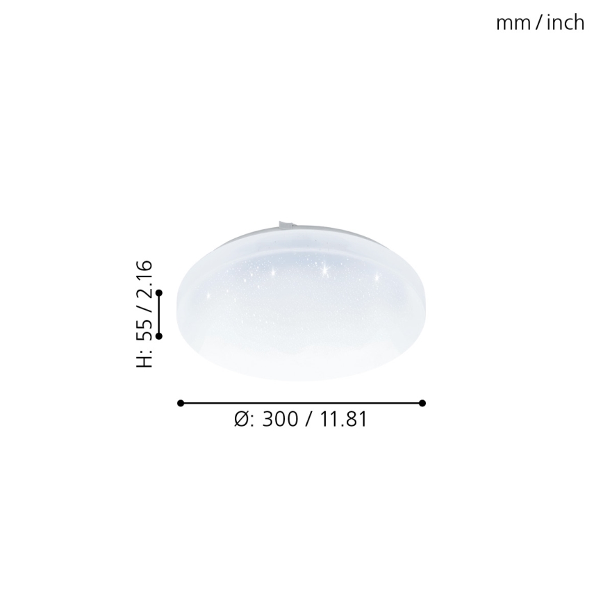 Eglo - LED Zatemnitvena kopalniška svetilka LED/12W/230V IP44 + Daljinski upravljalnik