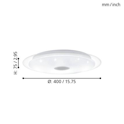 Eglo - LED Zatemnitvena stropna svetilka LED/24W/230V + Daljinski upravljalnik