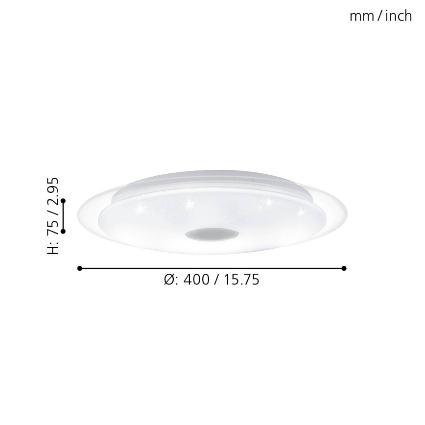 Eglo - LED Zatemnitvena stropna svetilka LED/24W/230V + Daljinski upravljalnik