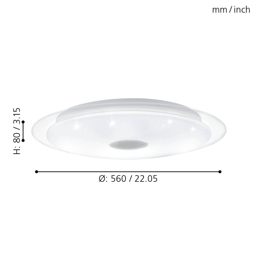 Eglo - LED Zatemnitvena stropna svetilka LED/36W/230V + Daljinski upravljalnik