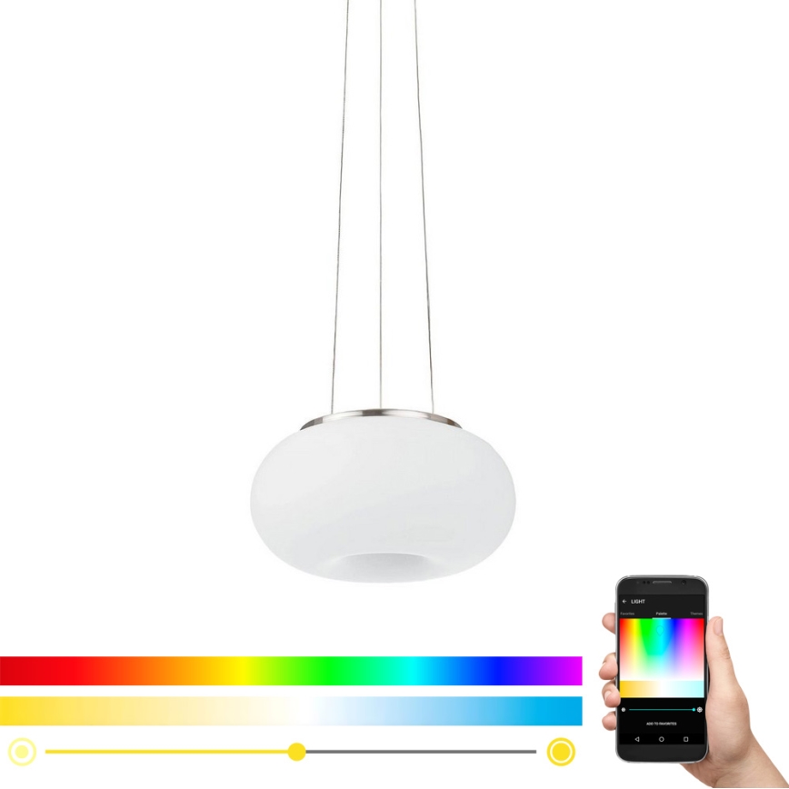Eglo - LED RGB Zatemnitveni lestenec na vrvici OPTICA-C LED/21W/230V pr. 37,5 cm