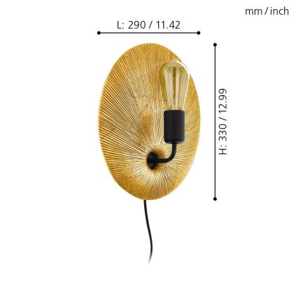 Eglo 98379 - Stensko svetilo GASCUERIA 1xE27/60W/230V