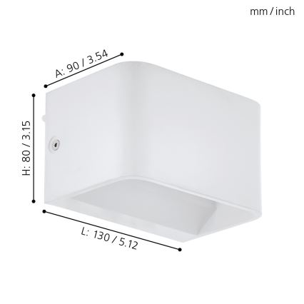 Eglo - LED Stenska svetilka LED/6W/230V 3000K bela