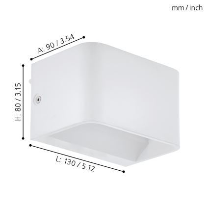 Eglo - LED Stenska svetilka LED/6W/230V