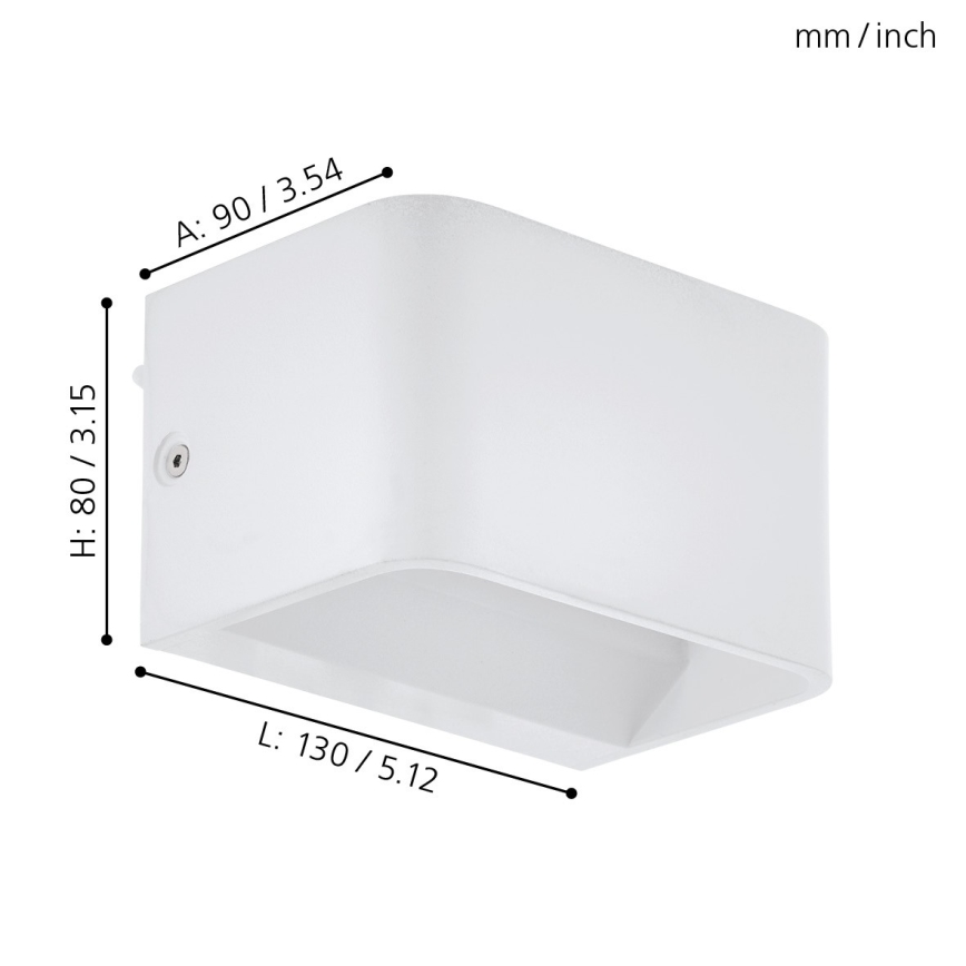 Eglo - LED Stenska svetilka LED/6W/230V 3000K bela