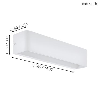 Eglo - LED Stenska svetilka LED/12W/230V