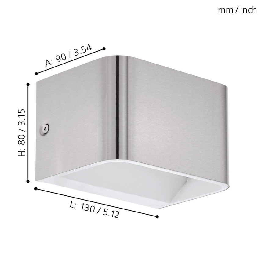 Eglo - LED Stenska svetilka LED/6W/230V 3000K mat krom