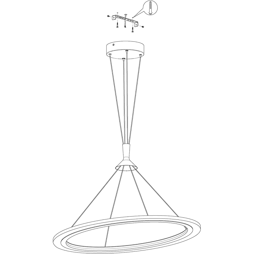 Eglo 98427 - zatemnljiv LED RGB viseči lestenec na kablu HORNITOS-C LED/37W/230V + daljinski upravljalnik